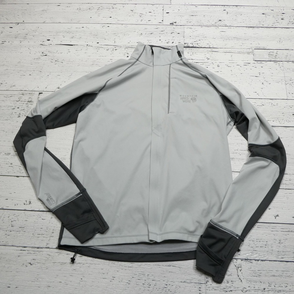 Mountain Hardwear Jacket Mens Large Gray Air Shield Active Softshell Performance